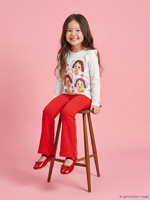 LCW Kids Niloya Baskılı Kız Çocuk Tişört ve Tayt - S6HV24Z1-R9J