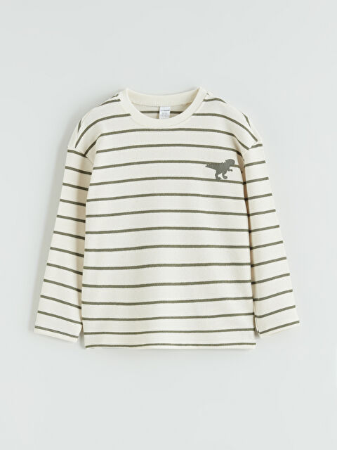 LCW Kids Bisiklet Yaka Çizgili Erkek Çocuk Tişört - S6HV67Z1-LFT