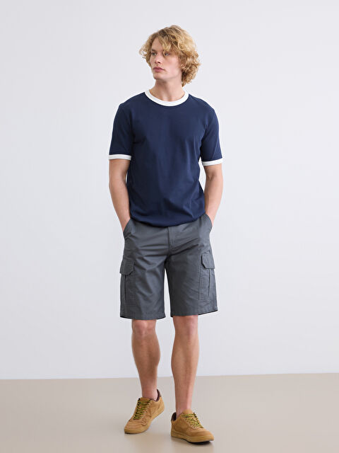 XSIDE რეგულარული მოყვანილობის გაბარდინის მამაკაცის კარგო შორტები