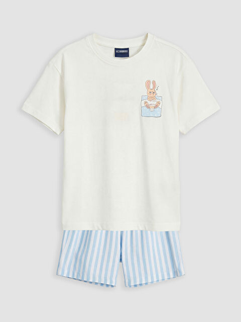 LCW Kids Baskılı Kız Çocuk Şortlu Pijama Takımı