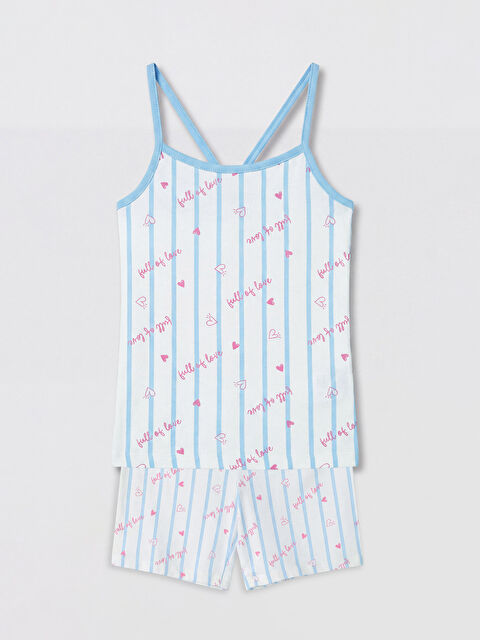 LCW Kids İp Askılı Kız Çocuk Şortlu Pijama Takımı