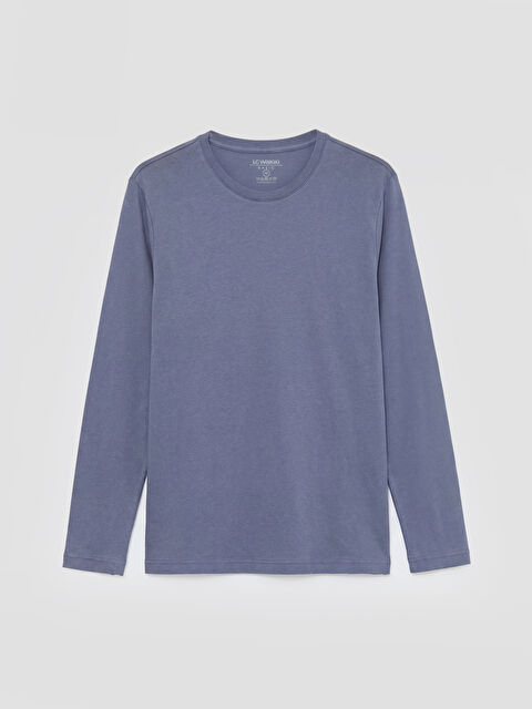 LCWAIKIKI Classic Bisiklet Yaka Uzun Kollu Erkek Tişört - S6I075Z8-GYR