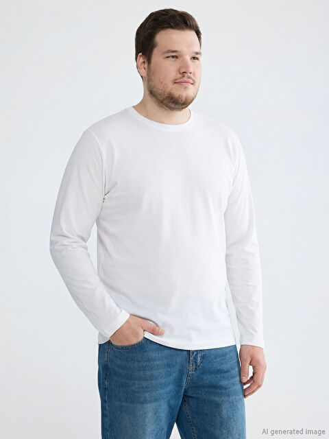 LCWAIKIKI Classic Bisiklet Yaka Uzun Kollu Erkek Tişört - S6I075Z8-Q6K