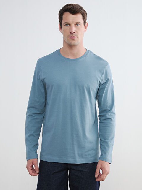 LCWAIKIKI Classic Bisiklet Yaka Uzun Kollu Erkek Tişört - S6I075Z8-2VQ