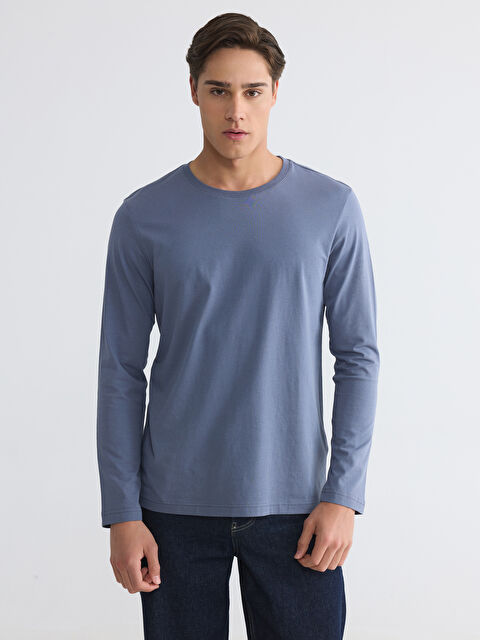 LCWAIKIKI Classic Bisiklet Yaka Uzun Kollu Erkek Tişört