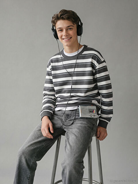 LCW Kids Striped Tee for the Young Gentleman - S6I109Z4-LRW