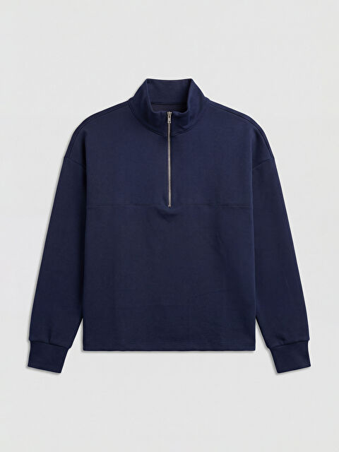 KOOR SPORT سويت شيرت نسائي بلمسة ناعمة بياقة عالية - S6I158Z8-R4J