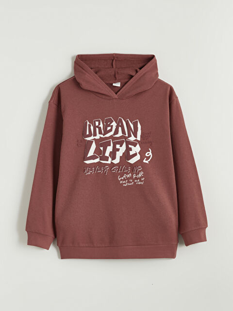 LCW Kids Kapüşonlu Erkek Çocuk Sweatshirt - S6I166Z4-HMN