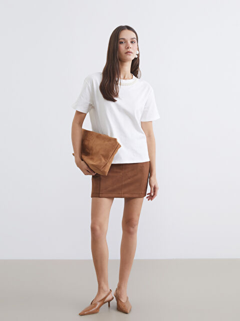 LCW Vision Woman BROWN Skirt - S6I192Z8-DJ7