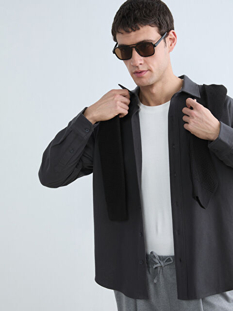 LCW Vision قميص انثراسايت / رمادي داكن رجل - S6I228Z8-HGG