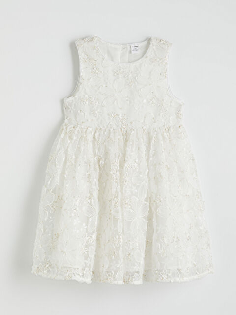 LCW Kids Girl ECRU Dress - S6I397Z1-R9J