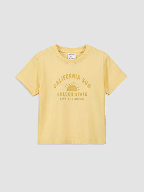 LCW baby Bisiklet Yaka California Baskılı Erkek Bebek Tişört