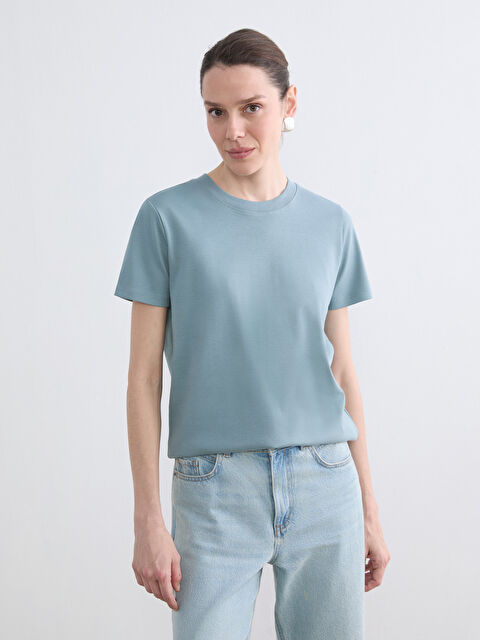 LCWAIKIKI Basic Crew Neck Women's T-Shirt - S6I494Z8-GRG