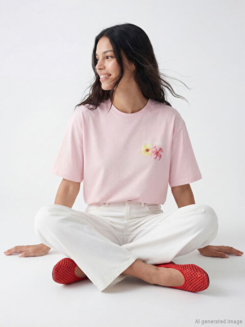 XSIDE تي شيرت وردى نساء - S6I573Z8-QNT