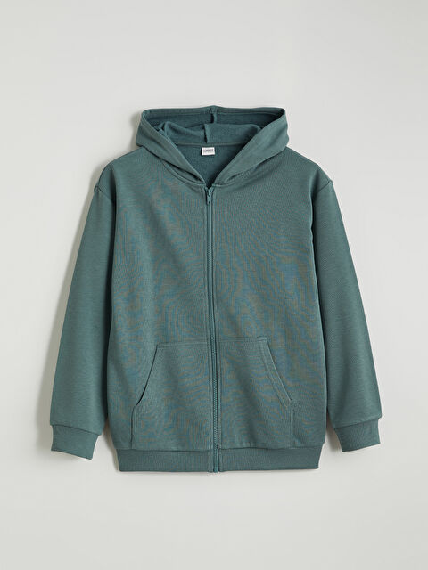 LCW Kids Boys' Hooded Zip-Up Sweatshirt - S6I590Z4-H9D