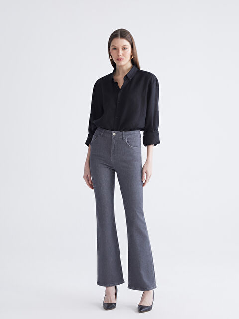 LCW ECO Flare Kadın Jean Pantolon	 - S6I606Z8-GRD