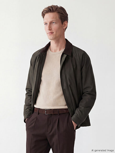 SOUTHBLUE Standart Kalıp Kadife Yaka Erkek Mont