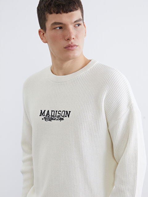 XSIDE Embroidered Crew Neck Knit Sweater for Men - S6I647Z8-FEX