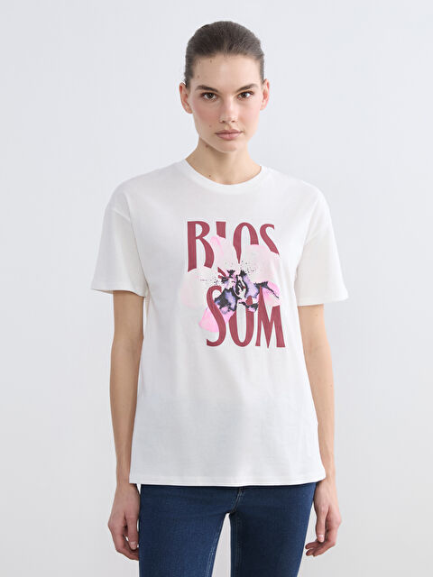 LCW Vision Crew Neck Printed Women's T-Shirt - S6I664Z8-R9J