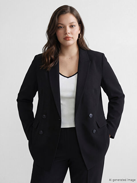 LCW STUDIO әйелдерге арналған қос түймелі блейзер пиджак - S6I706Z8-CVL