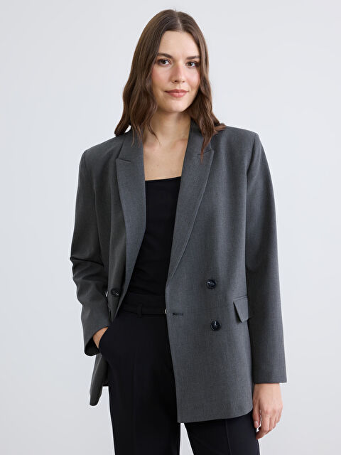 LCWAIKIKI Classic Kruvaze Yaka Kadın Blazer Ceket	 - S6I706Z8-ZZD