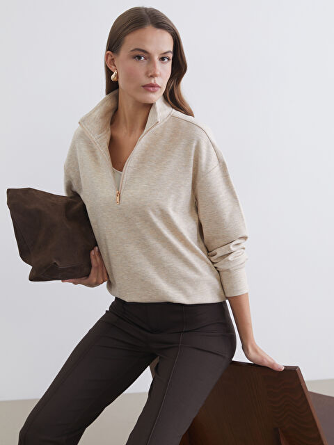 LCWAIKIKI Classic Woman BEIGE Sweatshirt - S6I708Z8-2HG