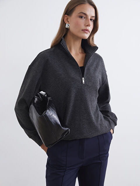 LCWAIKIKI Classic Woman ANTHRACITE Sweatshirt - S6I708Z8-CWN