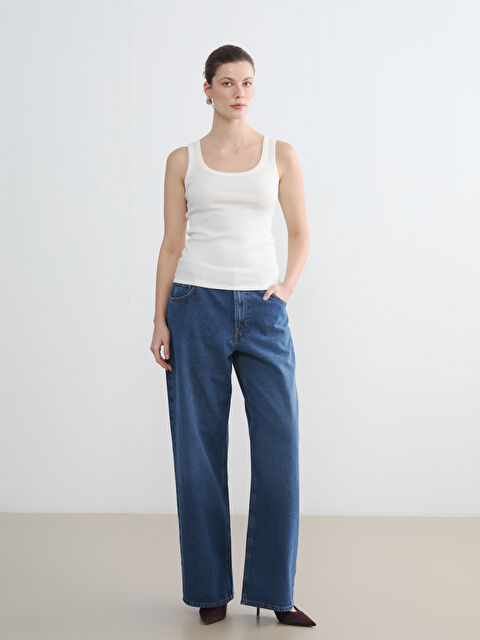 LCW ECO Yüksek Bel Baggy Fit Kadın Jean Pantolon - S6I811Z8-507