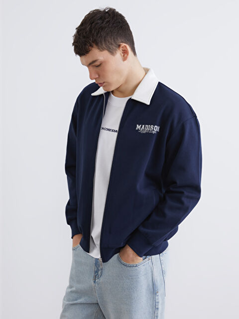 XSIDE Rahat Kalıp Erkek Fermuarlı Sweatshirt - S6I871Z8-HRZ