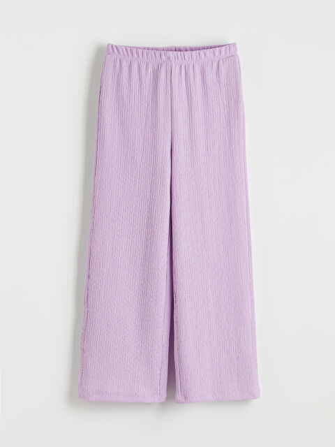 LCW ECO Beli Lastikli Geniş Paça Kız Çocuk Pantolon - S6I884Z4-G0W