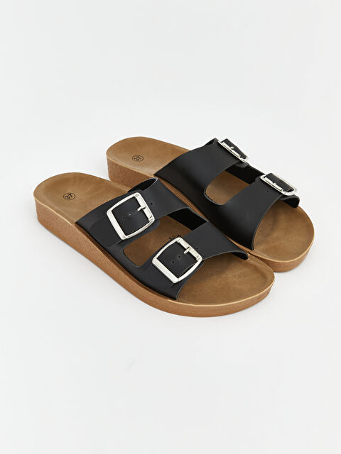 LCW STEPS Çift Bantlı Kalın Tabanlı Kadın Terlik - S6I942Z8-GRA