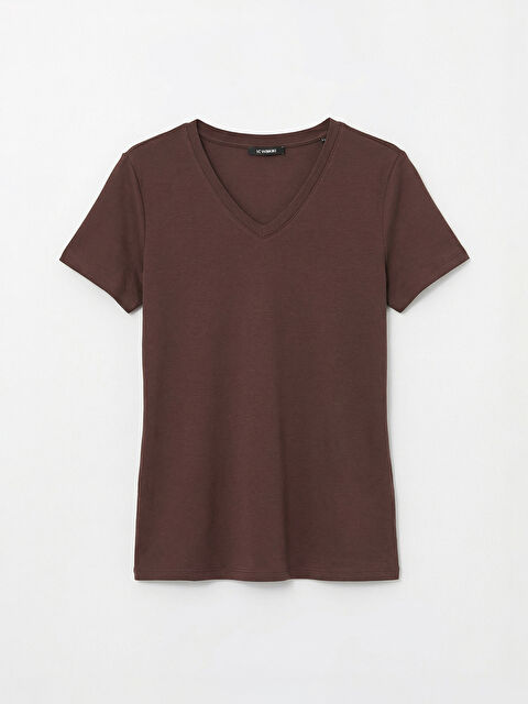 LCWAIKIKI Basic V Yaka Soft Touch Kadın Tişört - S6I981Z8-HSK