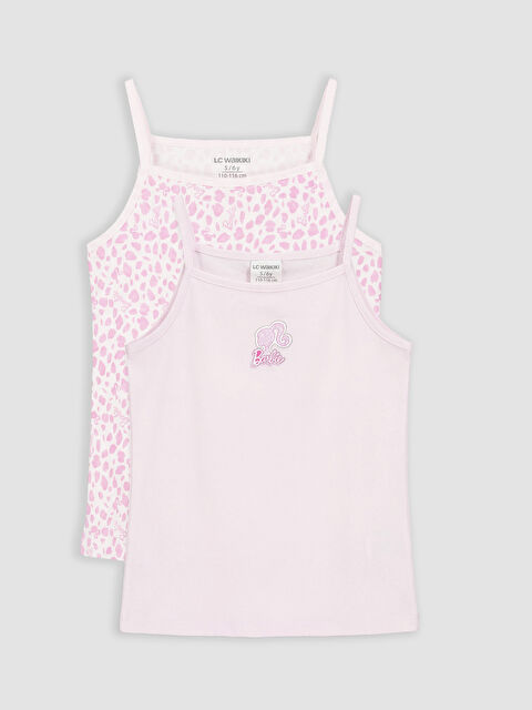 LCW Kids Barbie Baskılı İp Askılı Kız Çocuk Atlet 2'li