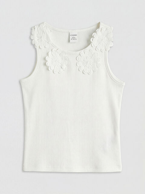 LCW Kids Κορίτσι ΛΕΥΚΟ Αμάνικο μπλουζάκι