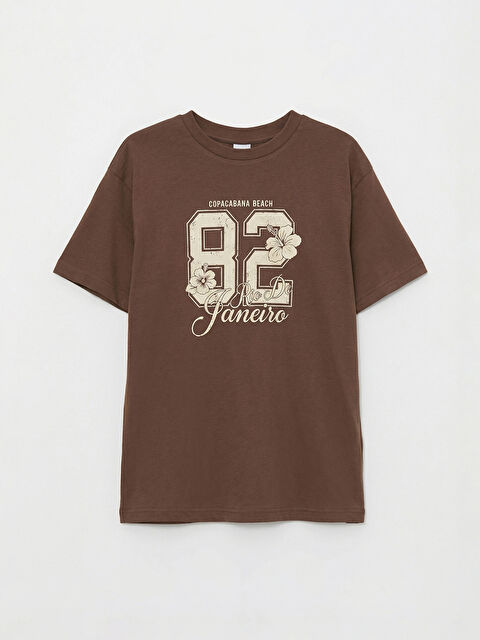 LCW Kids Bisiklet Yaka Baskılı Kız Çocuk Tişört - S6I991Z4-ZD3