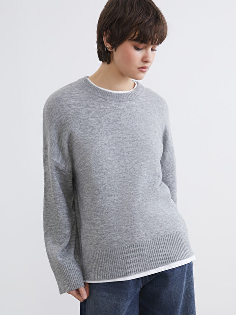 XSIDE Women's Crew Neck Knit Sweater - S6IB11Z8-LAL