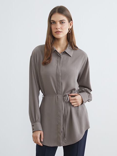 LCW ECO Beli Kuşaklı Kadın Gömlek Tunik - S6IB14Z8-8W8