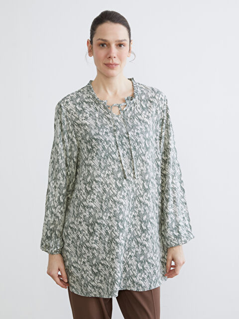 LCW ECO Bağlamalı Yaka Desenli Bluz - S6IB34Z8-LRF