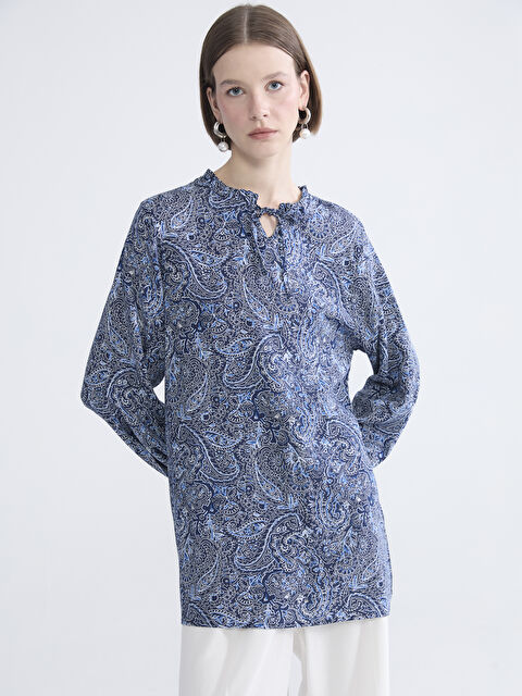 LCW ECO Bağlamalı Yaka Desenli Bluz - S6IB34Z8-LSJ