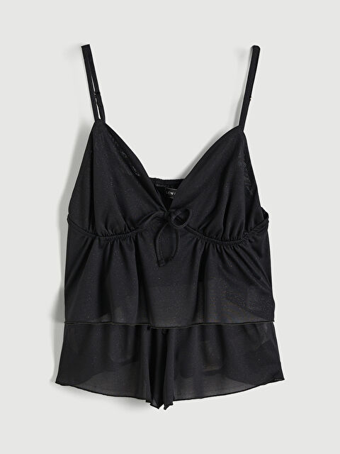 LCW DREAM V Yaka Kadın Şortlu Pijama Takımı - S6IB98Z8-CVL