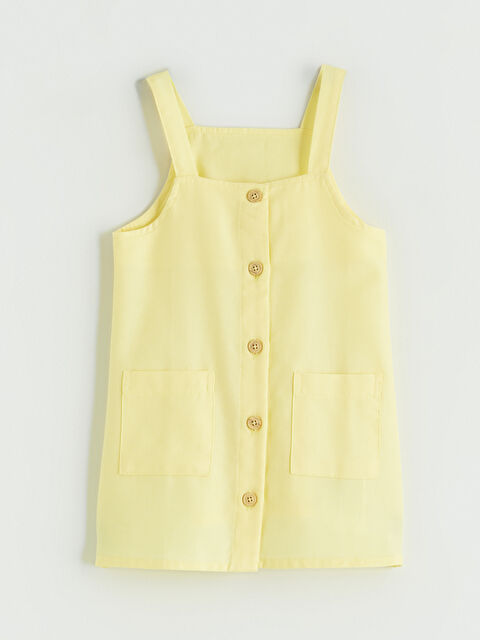 LCW Kids Kare Yaka Kız Çocuk Salopet Elbise - S6IC19Z1-FTK