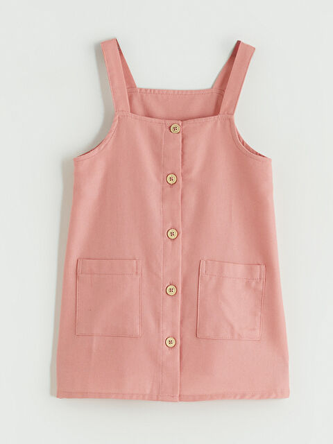 LCW Kids Kare Yaka Kız Çocuk Salopet Elbise - S6IC19Z1-GJZ