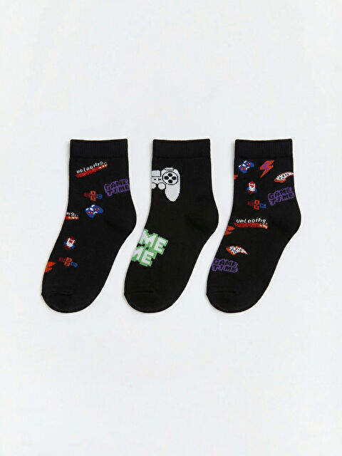 LCW Kids Erkek Çocuk Desenli 3'lü Soket Çorap - S6IC45Z4-K00