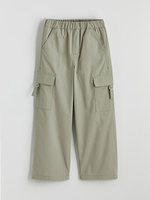 LCW ECO Beli Lastikli Kız Çocuk Kargo Pantolon - S6ID11Z4-GGY