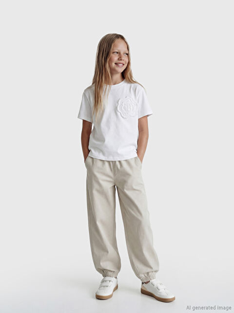 LC WAIKIKI Beli Lastikli Kız Çocuk Jogger Pantolon - S6ID16Z4-FKD
