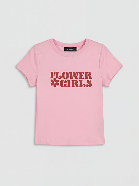 LC WAIKIKI Bisiklet Yaka Baskılı Kadın Tişört