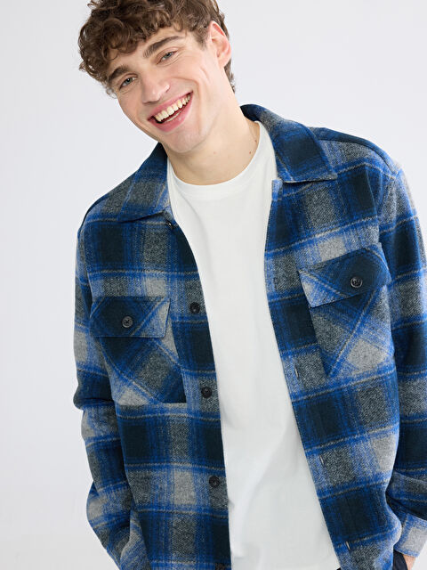 XSIDE Rahat Kalıp Ekose Erkek Gömlek Ceket - S6ID39Z8-LN6