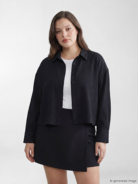 LCW Vision Çizgili Oversize Kadın Gömlek