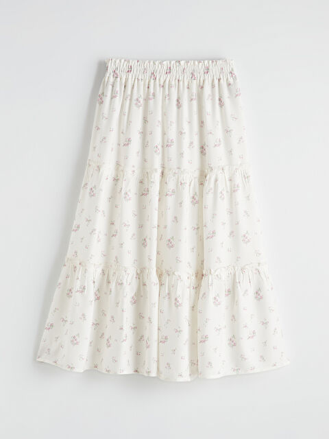 LCW ECO Fırfırlı Çiçek Desenli Kız Çocuk Etek - S6ID48Z4-LT4