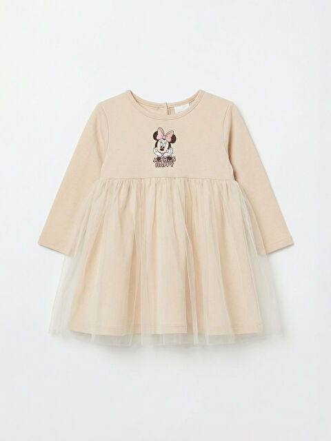 LCW baby Minnie Mouse Baskılı Kız Bebek Tüllü Elbise - S6IE10Z1-S6R